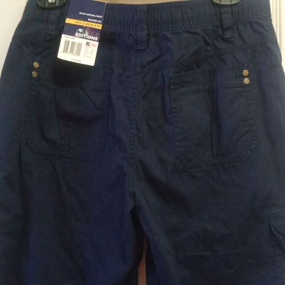 Basic editions womens cargo capri Navy blue size S - Picture 5 of 7